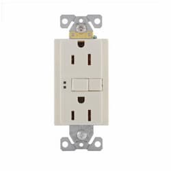 15 Amp Duplex GFCI Receptacle Outlet, Almond