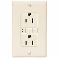 15 Amp Duplex GFCI Receptacle Outlet, Almond