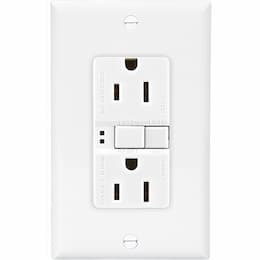 15 Amp Duplex GFCI NAFTA-Compliant Receptacle Outlet, White