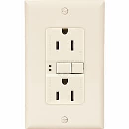 15 Amp Duplex GFCI Receptacle Outlet, Light Almond