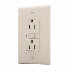 15 Amp Duplex GFCI Receptacle Outlet, Light Almond