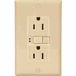 15 Amp Duplex GFCI Receptacle Outlet, Ivory, Pack of 3
