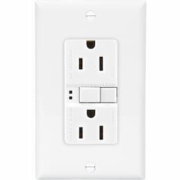 15 Amp Duplex GFCI Receptacle Outlet, White, Pack of 50