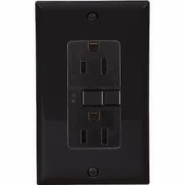 20 Amp Duplex GFCI NAFTA-Compliant Receptacle Outlet, Black