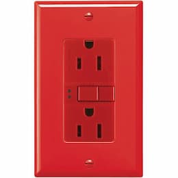 20 Amp Duplex GFCI NAFTA-Compliant Receptacle Outlet, Red