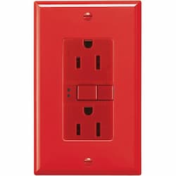 20 Amp Duplex GFCI Receptacle Outlet, Red