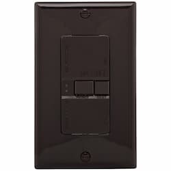 20 Amp Blank Face GFCI Receptacle Outlet, Brown