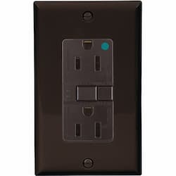 15 Amp Hospital Grade GFCI Receptacle Outlet, Brown