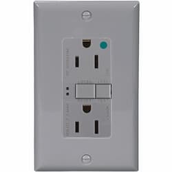 15 Amp Hospital Grade GFCI NAFTA-Compliant Receptacle Outlet, Gray