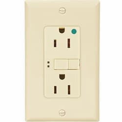 15 Amp Hospital Grade GFCI NAFTA-Compliant Receptacle Outlet, Light Almond