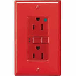 15 Amp Hospital Grade GFCI Receptacle Outlet w/ ArrowLink Connector, Red