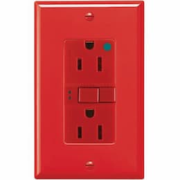 15 Amp Hospital Grade GFCI Receptacle Outlet w/ ArrowLink Connector, Red