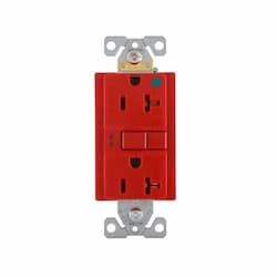 20 Amp Hospital Grade GFCI NAFTA-Compliant Receptacle Outlet, Red