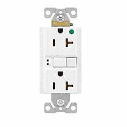 20 Amp Hospital Grade GFCI NAFTA-Compliant Receptacle Outlet, White