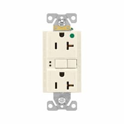 20 Amp Hospital Grade GFCI Receptacle Outlet, Light Almond