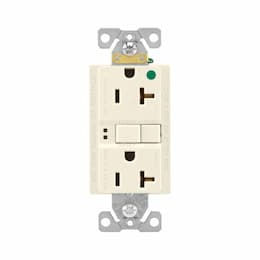 20 Amp Hospital Grade GFCI Receptacle Outlet, Light Almond