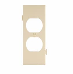 1-Gang Sectional Wallplate, Mid-Size, Duplex Receptacle, Ivory