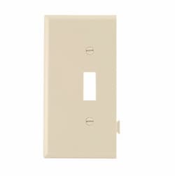 1-Gang Sectional Wallplate, Mid-Size, Toggle, End, Ivory