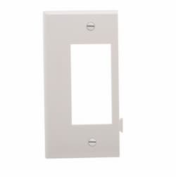 1-Gang Sectional Wallplate, Mid-Size, Decora, End, White