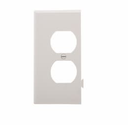 1-Gang Sectional Wallplate, Mid-Size, Standard Receptacle, End, White