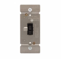 600W Toggle Dimmer, Non-Preset, Single Pole, Black