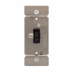 600W Toggle Dimmer, Non-Preset, Single Pole, Black