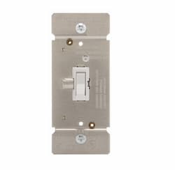 600W Toggle Dimmer, Non-Preset, Single Pole, White