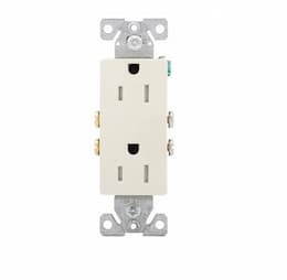 15-Amp Tamper-Resistant Duplex Receptacle, Decora, Almond