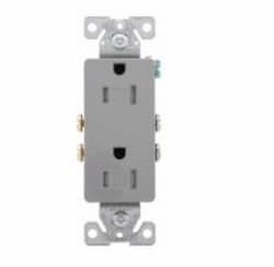 Eaton Wiring 15 Amp Duplex Receptacle, Decora, Tamper Resistant, Gray