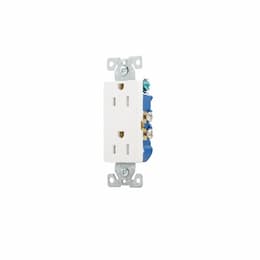 Eaton Wiring 15 Amp Duplex Receptacle, Decora, Tamper Resistant, White