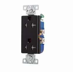 Eaton Wiring 20 Amp Duplex Receptacle, Decora, Tamper Resistant, Black