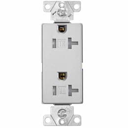 20A 3-Wire Duplex Receptacle, Decora, Tamper Resistant, Silver Granite