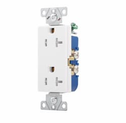 Eaton Wiring 20 Amp Duplex Receptacle, Decora, Tamper Resistant, White