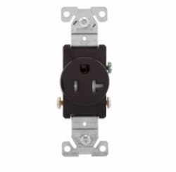 20 Amp Single Receptacle, NEMA 5-20R, Tamper Resistant, Brown