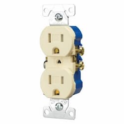 15 Amp TR Duplex Receptacle, 2-Pole, 3-Wire, #14-10, 5-15R, 125V, ALM