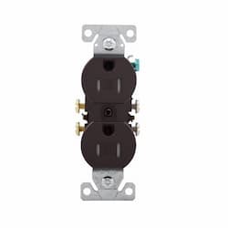 15 Amp TR Duplex Receptacle, 2-Pole, 3-Wire, #14-10, 5-15R, 125V, BRN