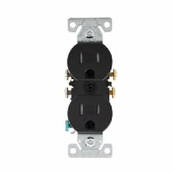 15A TR Duplex Standard Receptacle, 2P3W, #14-10 AWG, 125V, Black