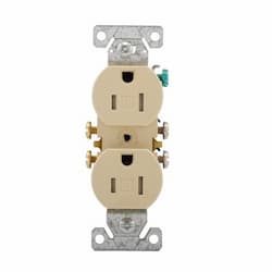 15 Amp TR Duplex Receptacle, 2-Pole, 3-Wire, #14-10, 5-15R, 125V, IV