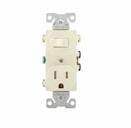 15 Amp Combination Switch, Tamper Resistant, 125V, Almond