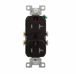 20 Amp Duplex Receptacle, Tamper Resistant, NEMA 5-20R, Black