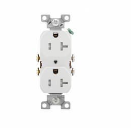 Eaton Wiring 20 Amp Duplex Receptacle, Tamper Resistant, NEMA 5-20R, White