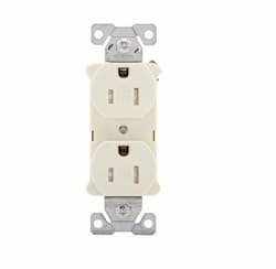 15 Amp Duplex Receptacle, Tamper Resistant, 2-Pole, Almond