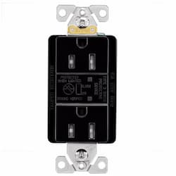 15A TR Surge Receptacle w/ LED Indicator and Alarm, 2P3W, 125V, BLK