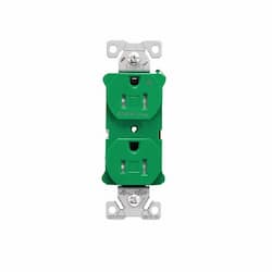 15 Amp Half Controlled Duplex Receptacle, Tamper Resistant, Green