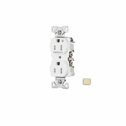 15 Amp Half Controlled Duplex Receptacle, Tamper Resistant, Ivory