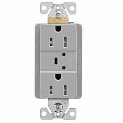 15A TR Surge Receptacle w/ LED Indicator and Alarm, 2P3W, 125V, GY