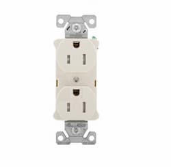 15 Amp Duplex Receptacle, Tamper Resistant, 2-Pole, Light Almond