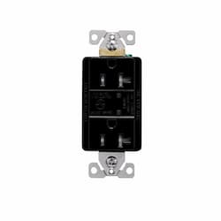 20 Amp Duplex Receptacle w/LED Indicators, Commercial Grade, Black