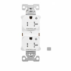 Eaton Wiring 20 Amp Dual Controlled Duplex Receptacle, Tamper Resistant, Gray