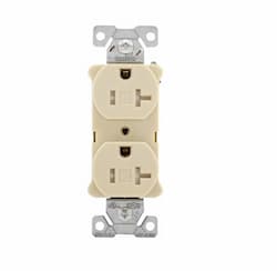 20 Amp Duplex Receptacle, Tamper Resistant, 125V, Ivory